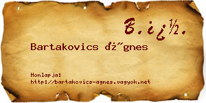 Bartakovics Ágnes névjegykártya
